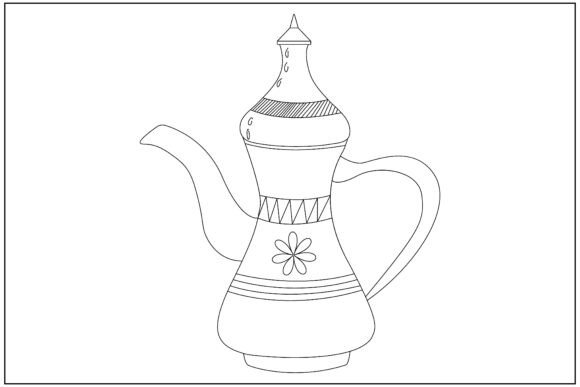 Arabic Teapot Islamic Line Art