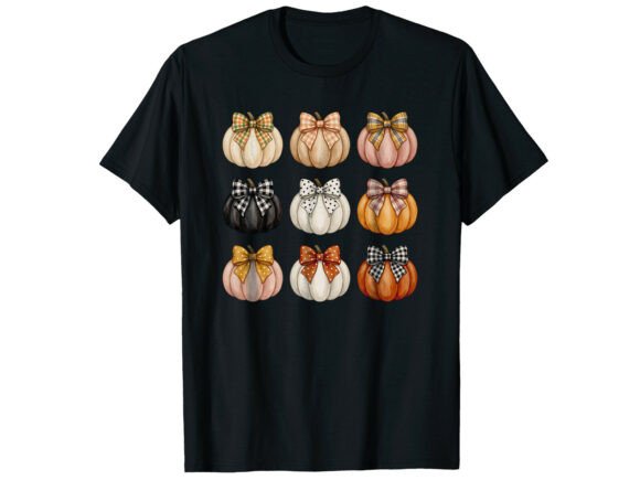 Bow Pumpkin Collection Fall T-Shirt