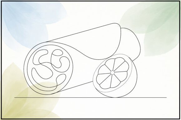 Burrito Lemon Slice Line Art