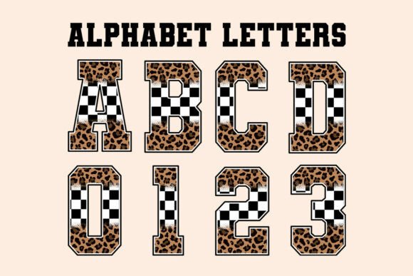 Checkered Leopard Alphabet Letters01