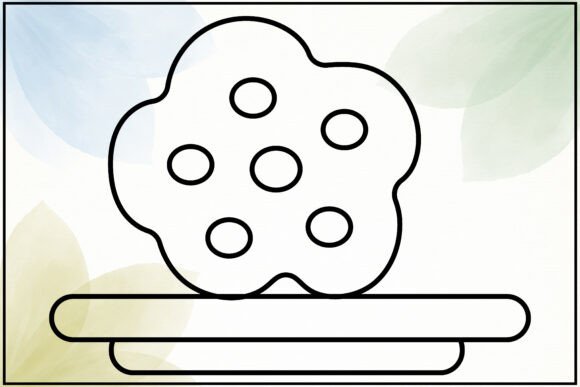 Cookie on Tray Line Drawing