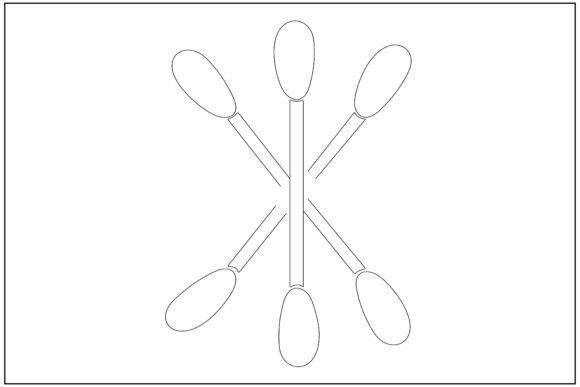 Cotton Swabs Cross Line Art