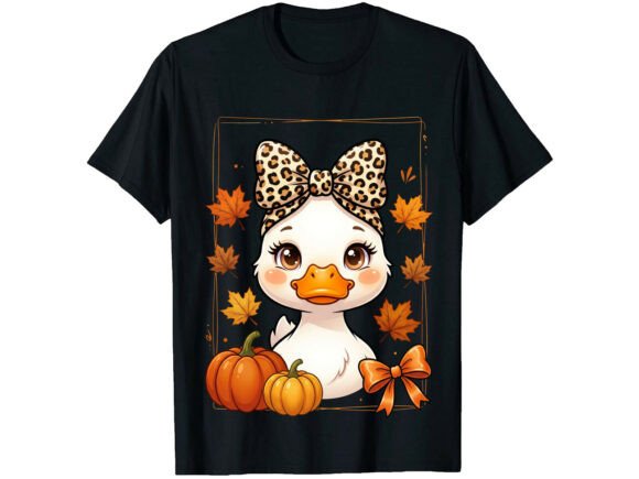 Cute Duck Pumpkin Fall T-Shirt