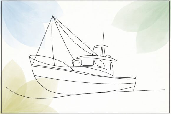 Fishing Boat Line Art Review