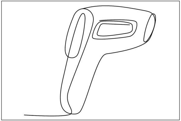 Infrared Thermometer Line Art
