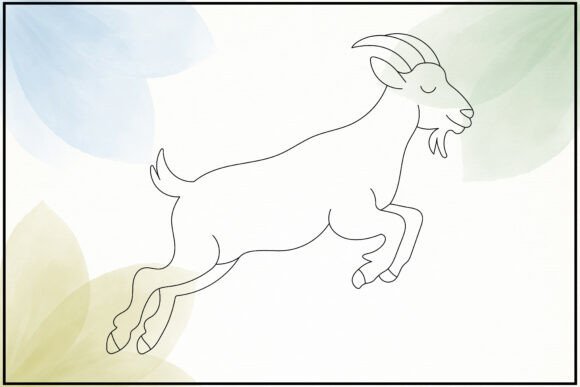 Jumping Goat Line Art