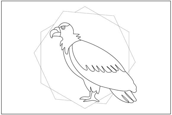 King Vulture Geometric Line Art