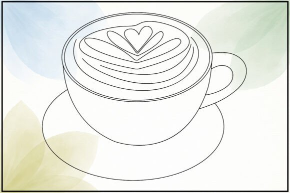 Latte Art Line Drawing