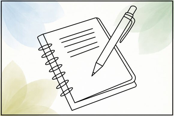 Minimal Journal Pen Line Art