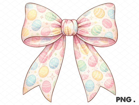 Pastel Easter Egg Bow PNG