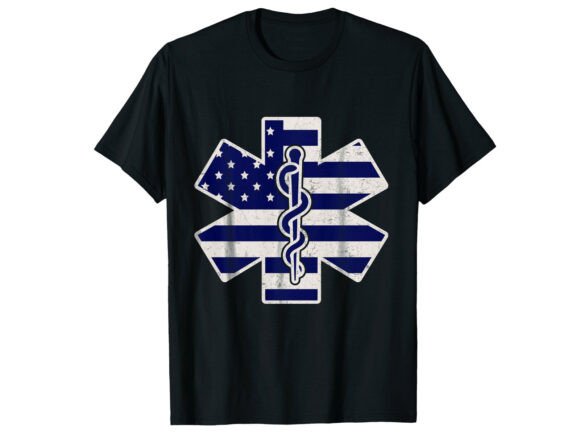 Patriotic EMS Star Paramedic T-Shirt