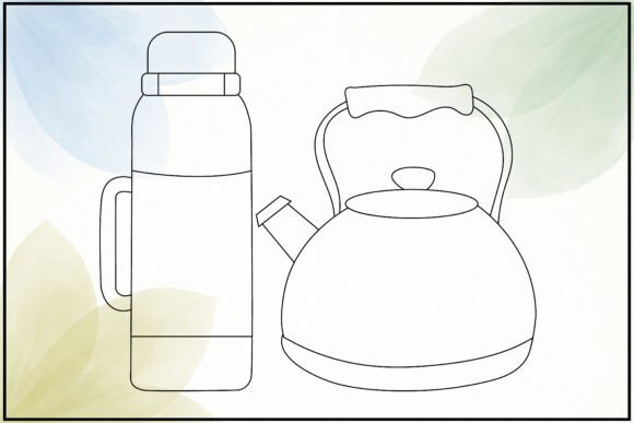 Thermos Kettle Line Art Review