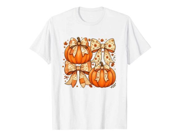 Vintage Pumpkin Bows Fall T-Shirt